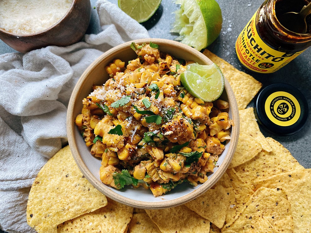 Mexican Corn finished dish -BBQ Sides