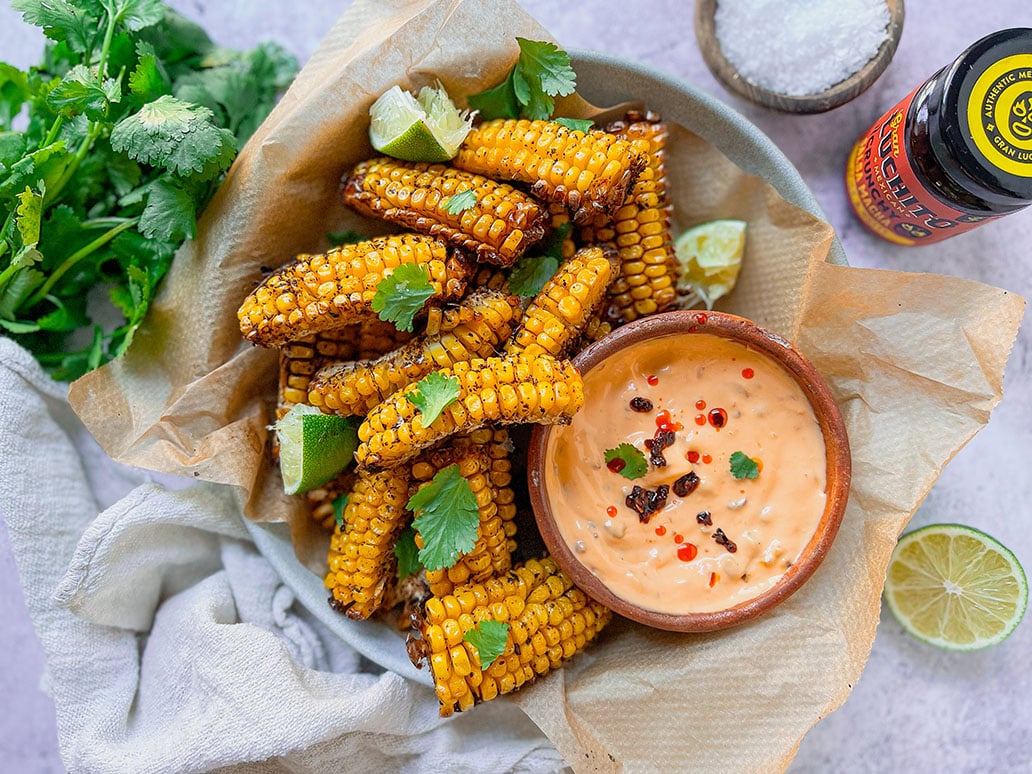 Corn Ribs with Macha Mayo