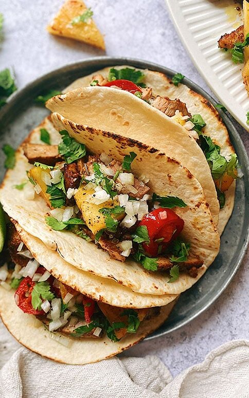 Mexican food with Tacos Al Pastor