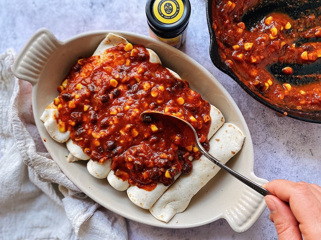 chicken enchiladas recipe prep step
