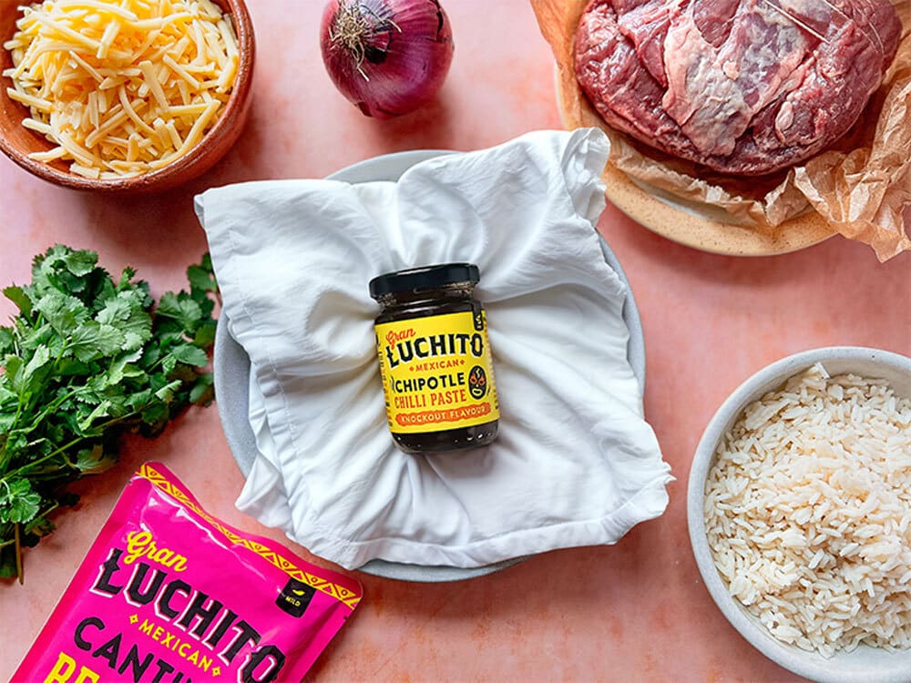 Slow cooker enchiladas prep step ingredients