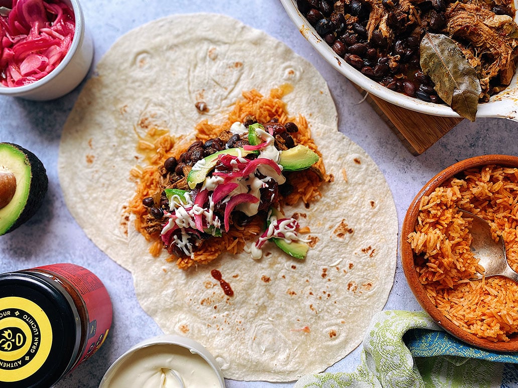 How to make Burritos - Pulled Pork Burrito