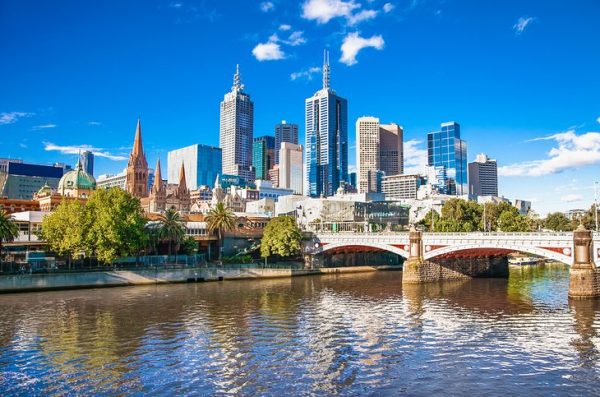 Melbourne city skyline across the Yarra River