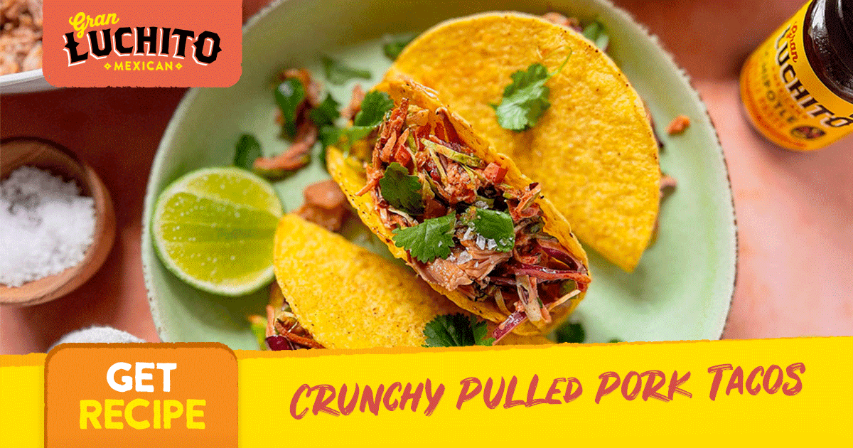Crunchy Pulled Pork Tacos social media image