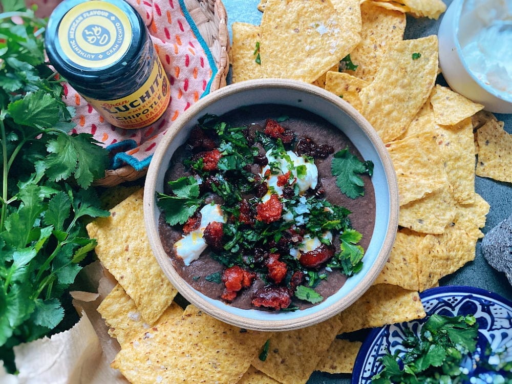 Frijoles Recipe - Refried Black Beans With Chipotle | Gran Luchito