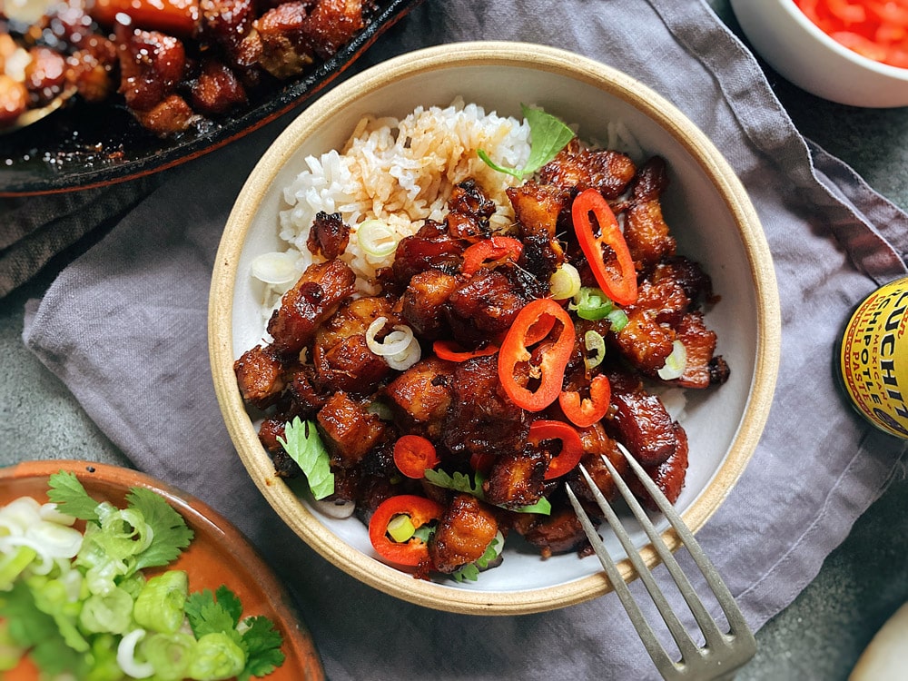 Twice Cooked Sticky Pork Belly - Sticky, Sweet & Spicy | Recipe