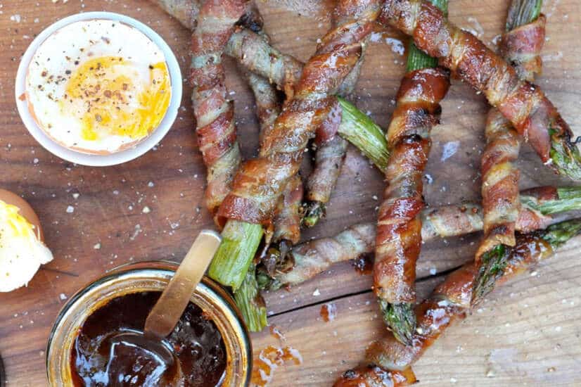 Bacon Wrapped Asparagus with Chipotle Homey | Recipe