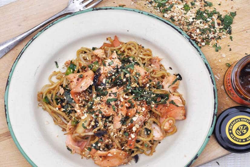 Salmon Stir Fry with Sticky Chilli Honey