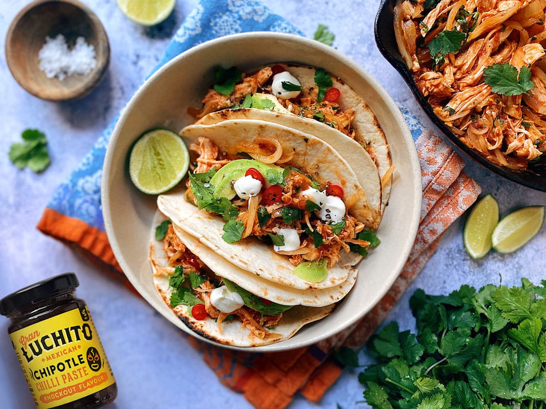 Chicken Tinga Tacos Recipe with Chipotle | Gran Luchito