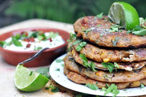 Chorizo & Corn Pancakes - chorizo and corn pancakes