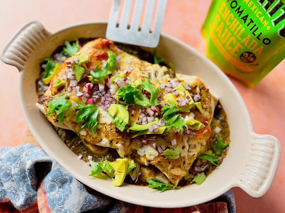 Smothered Burrito With Green Enchilada Sauce | Gran Luchito