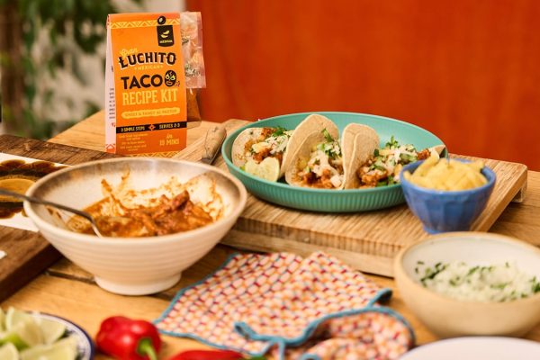 Easy Pork Al Pastor Tacos made using sweet and tangy al pastor taco recipe kit