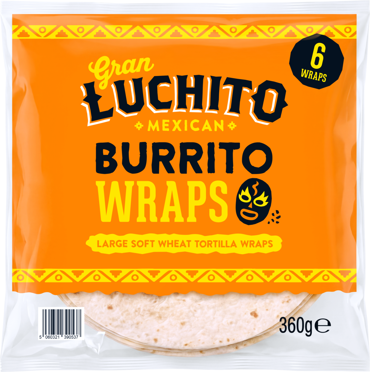 Gran Luchito Burrito Wraps - Large Soft Wheat Tortilla Wraps